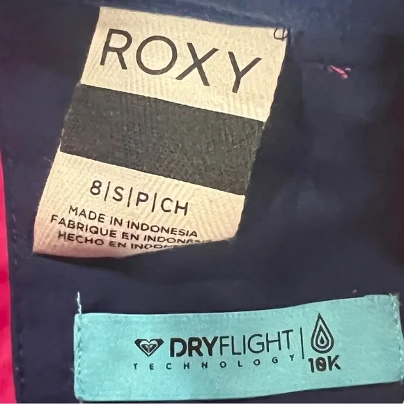 Roxy Girls Pink and Orange Water Resident Ski Pants Size 8 - Picture 7 of 9